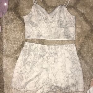 Snake skin print two piece set